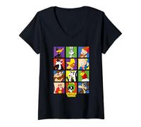 Mujer Looney Tunes Square Portraits Camiseta Cuello V