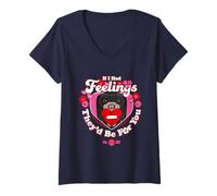 Mujer Lord Long Ears Love Fugg If I Had Feelings Día de San Valentín Camiseta Cuello V