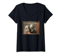 Mujer Los Amantes Rene Magritte Surrealista Camiseta Cuello V