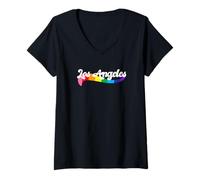 Mujer Los Ángeles orgullo gay rainbow rights marchan grupo QUEER ALLY Camiseta Cuello V