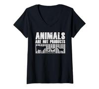 Mujer Los Animales no Son Productos diseñados para concienciar sobre el abuso Animal Camiseta Cuello V
