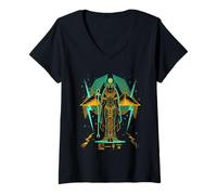 Mujer Los Años 80 Diosa Hathor Mística Egipcio Grafico Camiseta Cuello V
