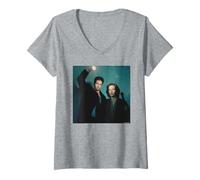 Mujer Los archivos X David Duchovny Gillian Anderson Michael Grecco Camiseta Cuello V