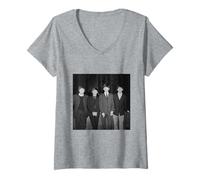Mujer Los Beatles John Lennon Ringo George & Paul Mccartney 1963 Camiseta Cuello V