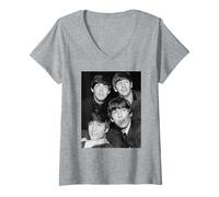Mujer Los Beatles Paul Mccartney Ringo George John Lennon 1963 Camiseta Cuello V