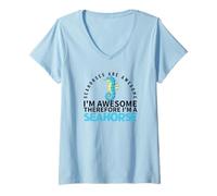 Mujer Los caballitos de mar Son increíbles, Soy Impresionante, Soy un Caballito de mar Divertido Camiseta Cuello V