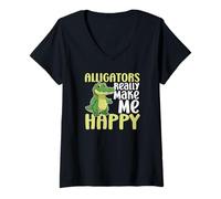 Mujer Los caimanes me Hacen Feliz, no Tan Graciosos caimanes Camiseta Cuello V