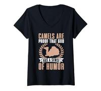 Mujer Los Camellos Son Prueba de Que Dios Tiene Sentido del Humor Camello Camiseta Cuello V