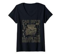 Mujer Los chicos del coche son los mejores papás, divertido padre mecánico de garaje Camiseta Cuello V