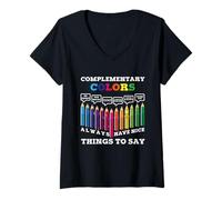 Mujer Los Colores complementarios Siempre Tienen Cosas Bonitas Que Decir Artista Camiseta Cuello V