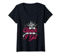 Mujer Los Cristianos religiosos no Son una Iglesia como la Que Tengo Camiseta Cuello V