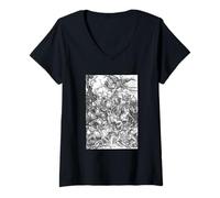Mujer Los Cuatro Jinetes del Apocalipsis de Albrecht Durer (1498) Camiseta Cuello V