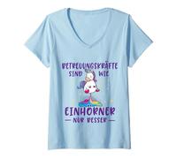 Mujer Los Cuidadores Son como Los Unicornios Cuidadores Camiseta Cuello V