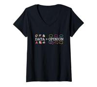 Mujer Los Datos Son más Grandes Que la opinión - Funny Data Science Statistics Camiseta Cuello V