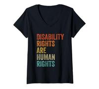Mujer Los Derechos de Las Personas con discapacidad Son Derechos Humanos Conciencia sobre Las discapacidades Camiseta Cuello V