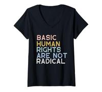 Mujer Los Derechos Humanos básicos no Son radicales Camiseta Cuello V