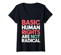Mujer Los Derechos Humanos básicos no Son una declaración Radical Camiseta Cuello V