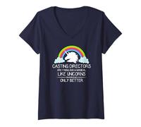 Mujer Los directores de casting son como unicornios - Director de cine Camiseta Cuello V
