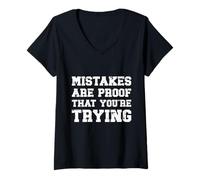 Mujer Los Errores Son una Prueba de Que estás intentando la mentalidad de Crecimiento Vintage Camiseta Cuello V