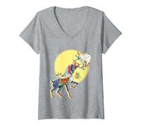 Mujer Los Fridos x FridaTM - Coyo Moon Deer Camiseta Cuello V
