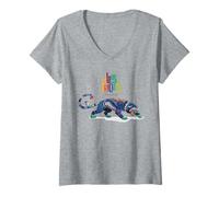 Mujer Los Fridos x FridaTM - Nahual Jaguar Camiseta Cuello V