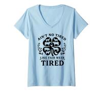 Mujer Los futuros Agricultores no están cansados como la Semana Cuatro H Camiseta Cuello V