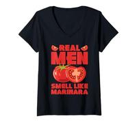 Mujer Los Hombres de Verdad huelen a diseño de Marinara Camiseta Cuello V
