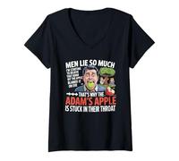 Mujer Los Hombres mienten Tanto Que Estoy empezando a Creer Que Adam bit Apple Camiseta Cuello V