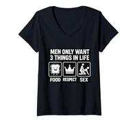 Mujer LOS HOMBRES QUIERE SEXO Camiseta Cuello V
