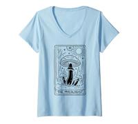 Mujer Los Hongos buscadores de Hongos de la Carta del Tarot del micólogo Camiseta Cuello V