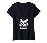 Mujer Los Humanos no Son un Verdadero Gato alienígena Ciencia Camiseta Cuello V