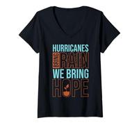 Mujer Los Huracanes traen Lluvia, traemos Esperanza Camiseta Cuello V