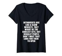 Mujer Los introvertidos Son como una Cita Divertida de un Sitio Web Lento Camiseta Cuello V