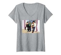 Mujer Los Jonas Brothers en Londres promocionando Camp Rock Camiseta Cuello V