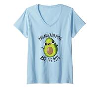 Mujer Los Juegos de Palabras de Aguacate Malos Son los Hoyos Divertido Juego de Palabras de Frutas Camiseta Cuello V