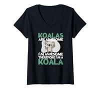 Mujer Los Koalas Son increíbles, Soy Impresionante, Soy un Koala Divertido Camiseta Cuello V