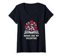 Mujer Los Libros Son mi Amante de los Libros de San Valentín para Ella él Bookish Camiseta Cuello V