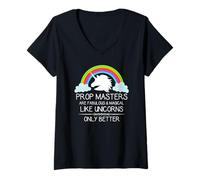 Mujer Los maestros de la utilería son como los unicornios: los maestros de utilería: el cine y el teatro Camiseta Cuello V