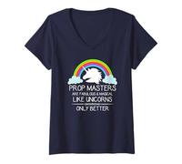 Mujer Los maestros de la utilería son como los unicornios: los maestros de utilería: el cine y el teatro Camiseta Cuello V