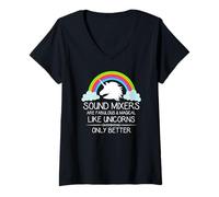 Mujer Los mezcladores de Sonido Son como Unicornios | Funny Audio Mixer Engineer Camiseta Cuello V