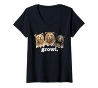 Mujer Los Osos gruñen, Divertido gruñido, Amante de los Osos Camiseta Cuello V