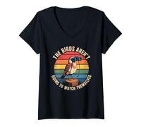 Mujer Los pájaros no se Van a Mirar a sí mismos, Amante de Las Aves Divertidas Camiseta Cuello V