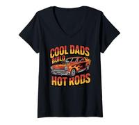 Mujer Los papás geniales construyen Hot Rods | Hot Rod Car Lover | Muscle Car Camiseta Cuello V