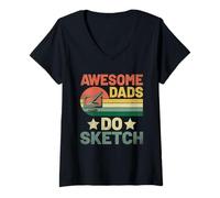 Mujer Los papás impresionantes hacen bocetos Animación Dibujar Animar la narración Camiseta Cuello V