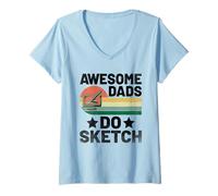 Mujer Los papás impresionantes hacen bocetos Animación Dibujar Animar la narración Camiseta Cuello V