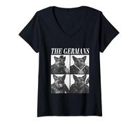 Mujer Los pastores alemanes Músicos Perros Rock Emo Punk Band Camiseta Cuello V