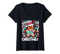 Mujer Los pelirrojos son para la vida, no solo para Navidad, divertidas mujeres navideñas Camiseta Cuello V
