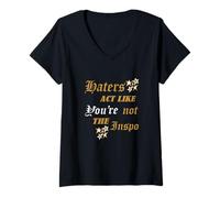 Mujer Los Que odian el Color marrón actúan como si no conocieran gráfico marrón Camiseta Cuello V