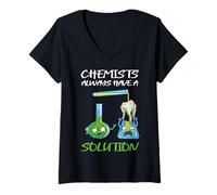 Mujer Los químicos Siempre Tienen una solución Química Divertida Camiseta Cuello V