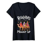 Mujer Los reguladores de la Epifanía del Día de los Reyes se montan Camiseta Cuello V